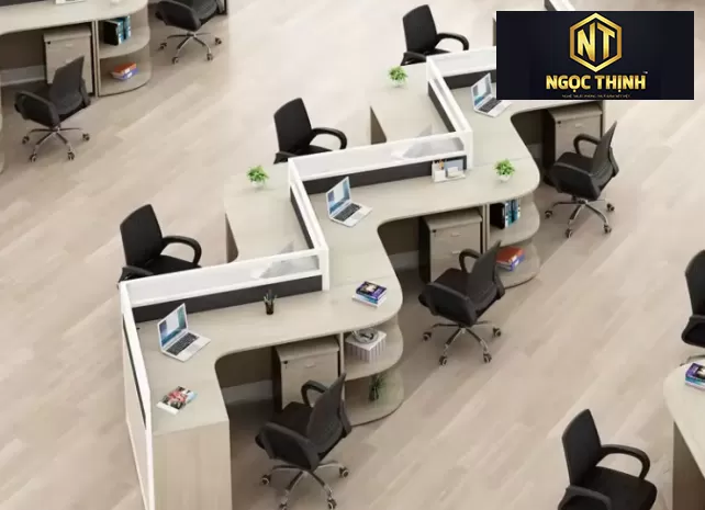 Các loại bàn làm việc hoạt động theo nhóm nhân viên văn phòng